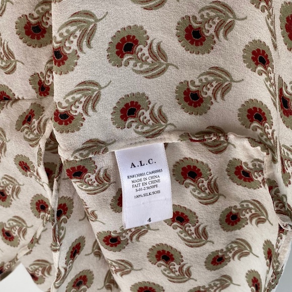 A.L.C Iggy Top in Eggshell & Sage Multi Size 4 - Picture 10 of 13